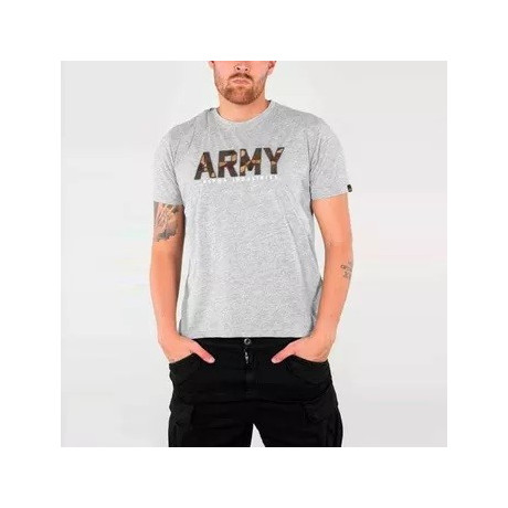 Tričko CAMO PRINT T Alpha Industries GREYHEATHER/WOODLAND