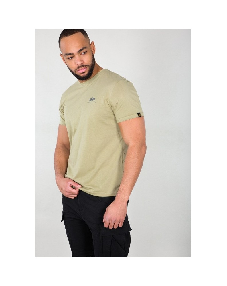 Tričko BASIC T SMALL LOGO Alpha Indst. LIGHT OLIVE