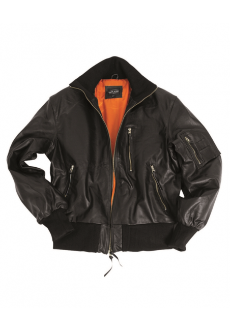 BW kožená letecká bunda ČERNÁ