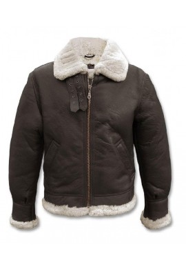 US kožená letecká bunda B3 jehněčina S-3XL