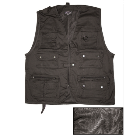 Lovecká rybářská VESTA se síťovanou podšívkou ČERNÁ