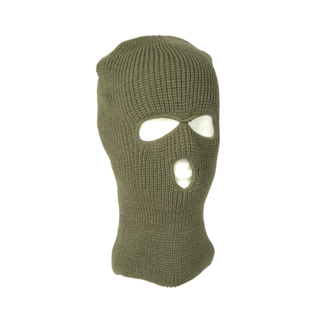 Kukla BALACLAVA pletená 3 otvory OLIVOVÁ