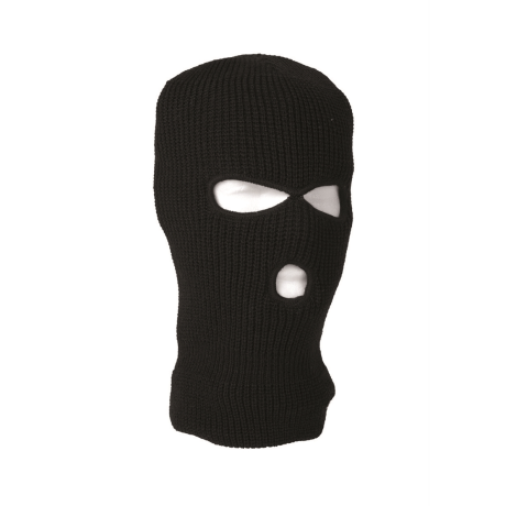 Kukla BALACLAVA pletená 3 otvory ČERNÁ