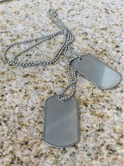 US ID Dog Tags - Original Stainless Steel Set with Chains