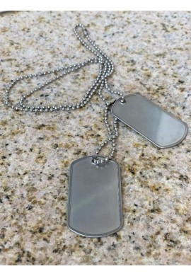 US ID DOG TAGS PSÍ ZNÁMKY originál SET s nerez řetízky