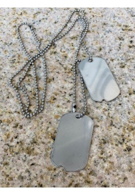 US ID DOG TAGS PSÍ ZNÁMKY TYP 2. SVĚT. VÁLKA originál nerez SET s řetízky