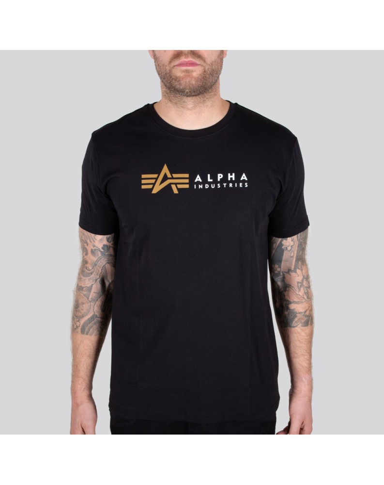 Tričko ALPHA LABEL T Alpha Industries Černé Tričko ALPHA LABEL T Alpha Industries Černé