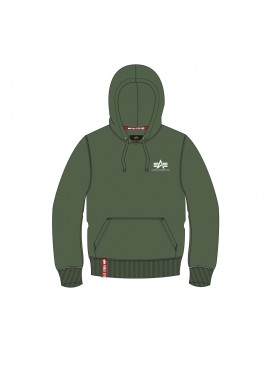 Mikina Basic Hoody Small Logo Alpha Indst. Dark green