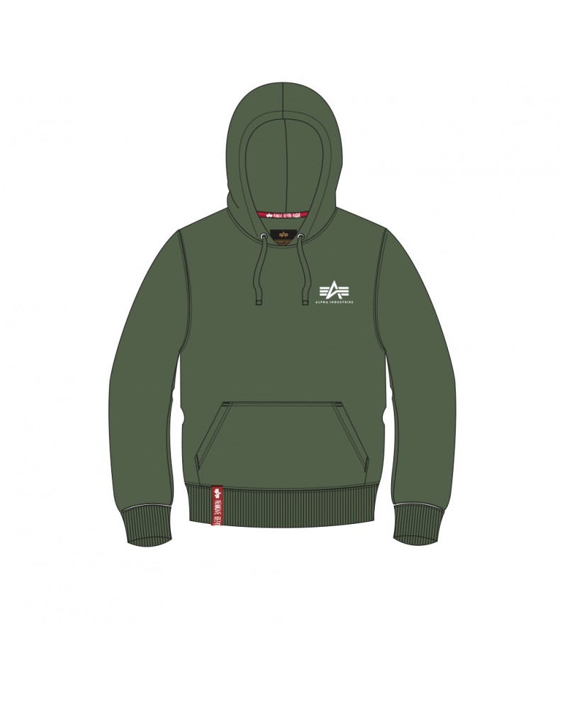 Mikina Basic Hoody Small Logo Alpha Indst. Dark green Mikina Basic Hoody Small Logo Alpha Indst. Dark green