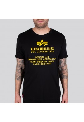 Tričko Alpha Industries ALPHA FUNDAMENTAL T Černé