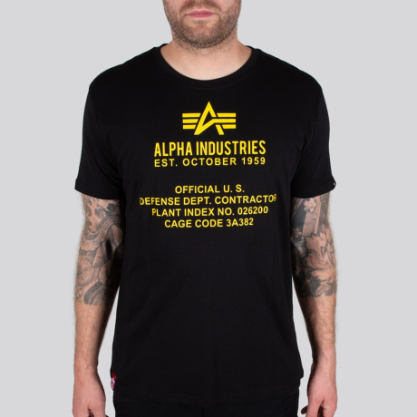 Tričko Alpha Industries ALPHA FUNDAMENTAL T Černé