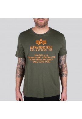 Tričko Alpha Industries ALPHA FUNDAMENTAL T Dark olive