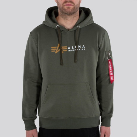 Mikina Alpha Industries ALPHA LABEL HOODY dark olive