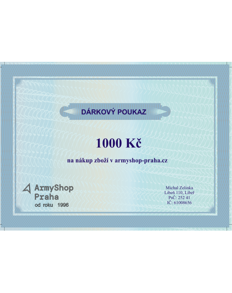Dárkový poukaz v hodnotě 1000,- Kč Dárkový poukaz v hodnotě 1000,- Kč