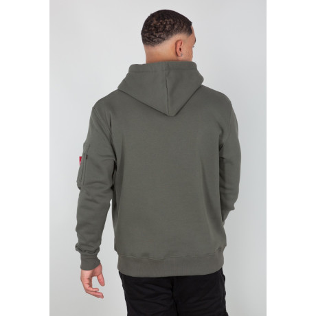 Mikina Alpha Industries ALPHA LABEL HOODY dark olive / tmavě olivová