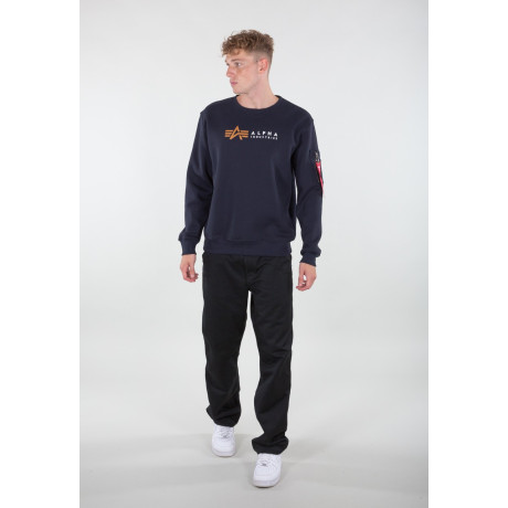 Mikina Alpha Industries ALPHA LABEL SWEATER Repl. blue
