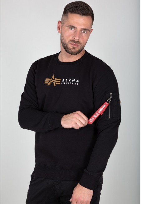 Mikina Alpha Industries ALPHA LABEL SWEATER Černá