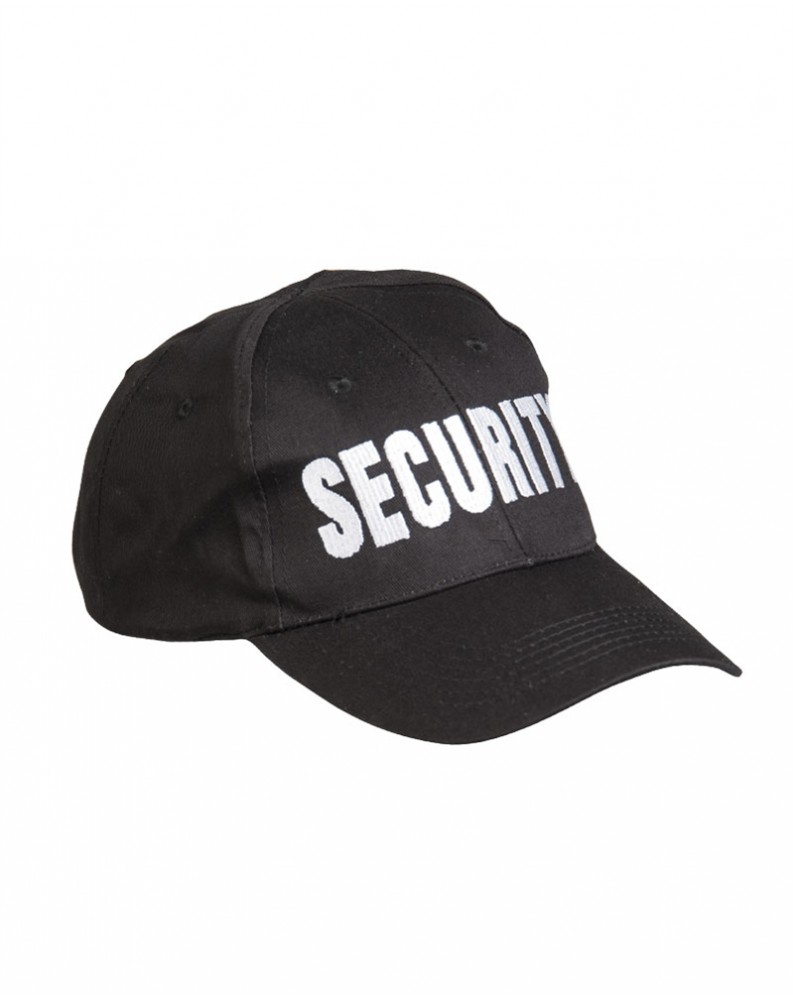 BASEBALL čepice s vyšívaným nápisem "SECURITY" Černá