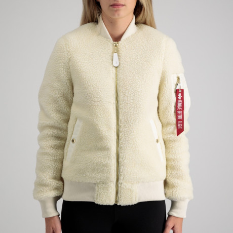 Dámská bunda MA-1 VF TEDDY Alpha Industries, OFF WHITE
