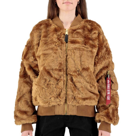 Dámská bunda MA-1 OS FUR Wmn.  Alpha Industries, CAMEL