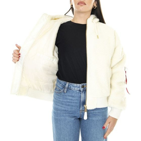 Dámská bunda MA-1 VF TEDDY Alpha Industries, OFF WHITE