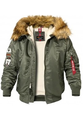 Bunda MA-1 HOODED ARCTIC Alpha Industries, Dark olive / tmavě olivová