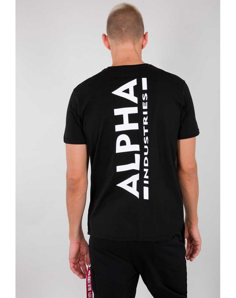 Tričko Alpha Industries BACKPRINT T černé Tričko Alpha Industries BACKPRINT T černé