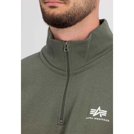 Mikina Alpha Industries HALF ZIPP SWEATER SL, Dark Olive