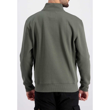 Mikina Alpha Industries HALF ZIPP SWEATER SL, Dark Olive