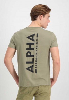 Tričko Alpha Industries BACKPRINT T olive/black