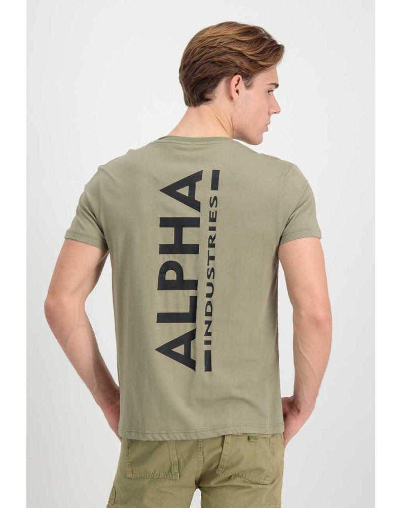 Tričko Alpha Industries BACKPRINT T olive/black