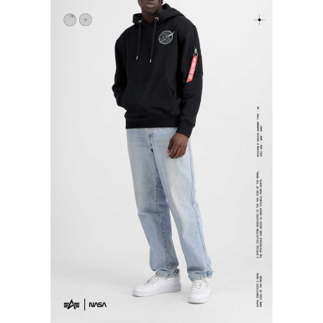 Alpha Industries mikina BLACK SIDE HOODY, černá
