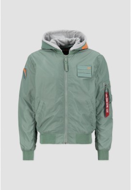 Bunda MA-1 TT HOOD CUSTOM Alpha Industries, DUSTY GREEN