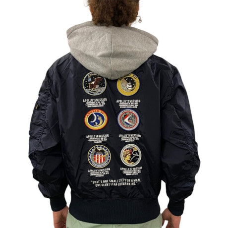 Alpha Industries bunda MA-1 ZIP HOOD APOLLO, REPL. BLUE