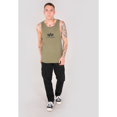 Tílko LOGO TANK Alpha Industries, barva Olivová/černá
