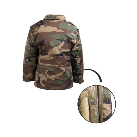 Dětská US polní bunda M65 s vložkou, maskovaná Woodland