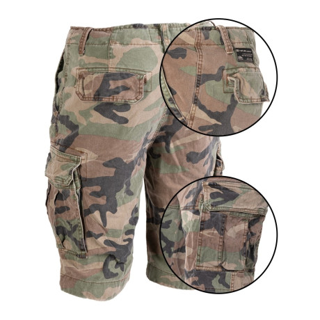 Kraťasy US VINTAGE předeprané, maskované Woodland