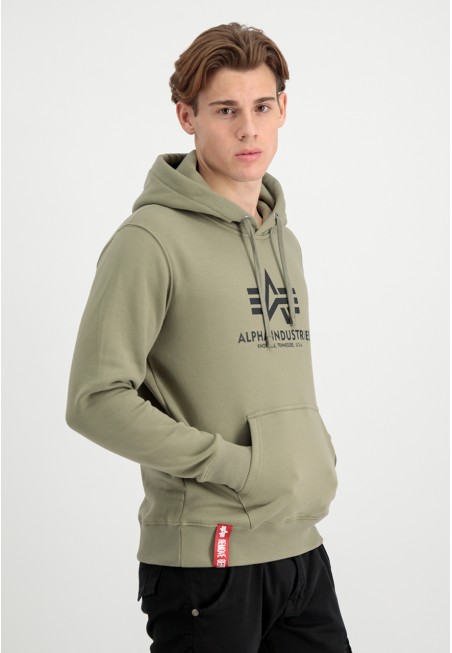 Mikina BASIC HOODY Alpha Industries, OLIVE / OLIVOVÁ