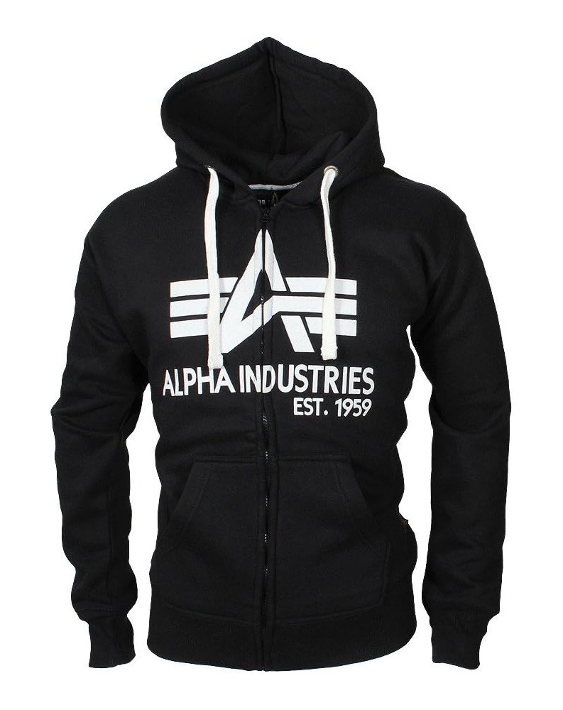 Mikina BIG A CLASSIC ZIP HOODY Alpha Industries, BLACK /ČERNÁ