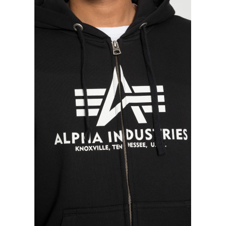 Mikina BIG A CLASSIC ZIP HOODY Alpha Industries, BLACK /ČERNÁ
