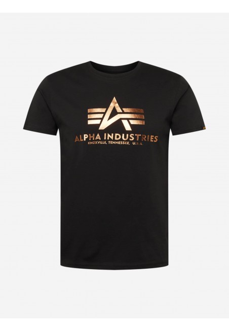 Tričko BASIC T Alpha Industries, Black/Cooper