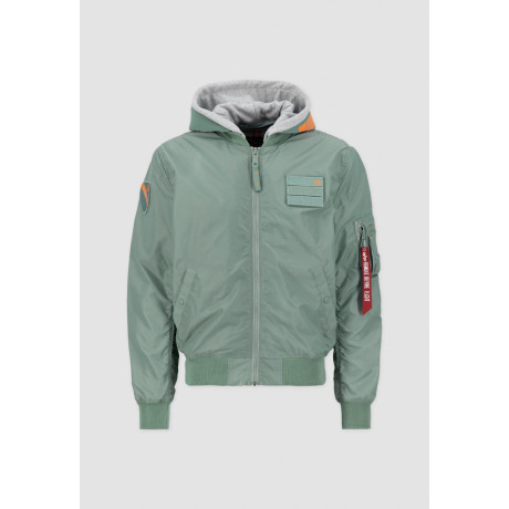Bunda MA-1 TT HOOD CUSTOM Alpha Industries, DUSTY GREEN