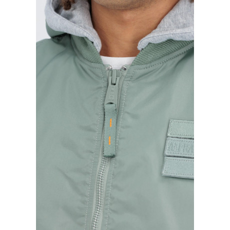 Bunda MA-1 TT HOOD CUSTOM Alpha Industries, DUSTY GREEN