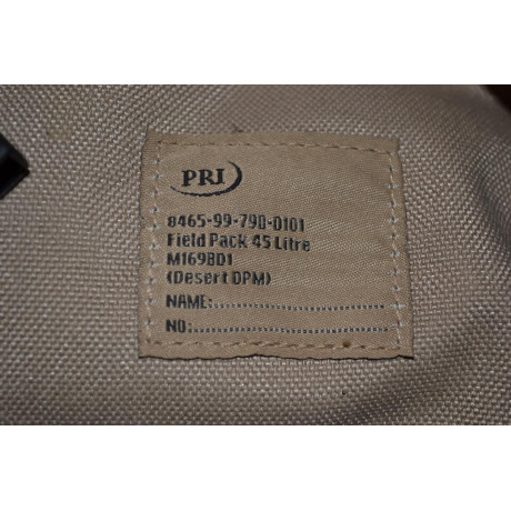 Originál britský batoh pouštní DPM FIELD PACK 45litrů, použitý