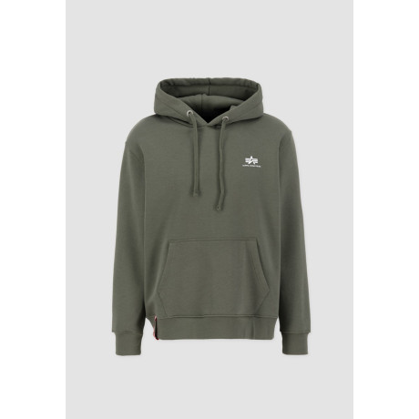 Mikina Basic Hoody Small Logo Alpha Indst. Dark green