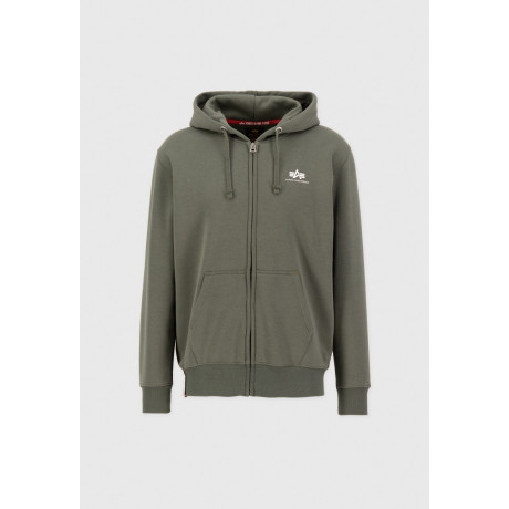 Mikina Alpha Industries BASIC ZIPP HOODY SL Dark olive