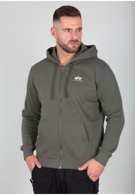 Mikina Alpha Industries BASIC ZIPP HOODY SL Dark olive