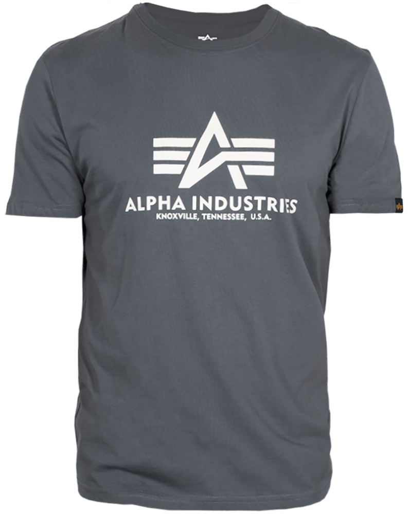 Tričko BASIC T Alpha Industries, GREYBLACK / ŠEDÉ