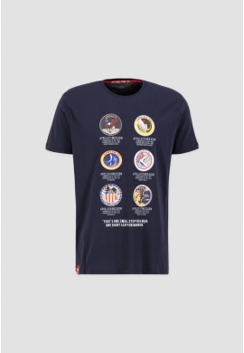 Tričko APOLLO MISSION Alpha Industries, Repl. blue