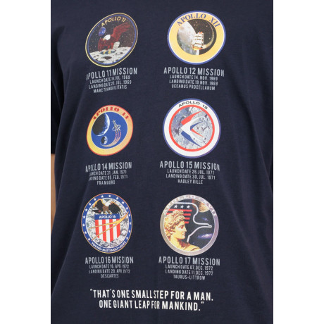 Tričko APOLLO MISSION Alpha Industries, Repl. blue